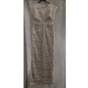 XL NWT Fashion Nova Valeria Lace Maxi Dress White Bohemian Chic